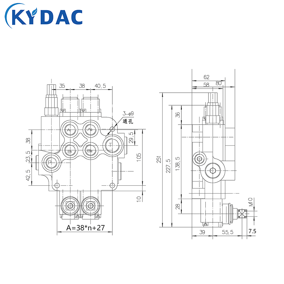 P80 Multi Way Directional Valve
