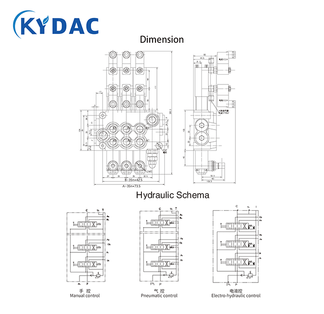 DCV45 Multi Way Directional Control Valve